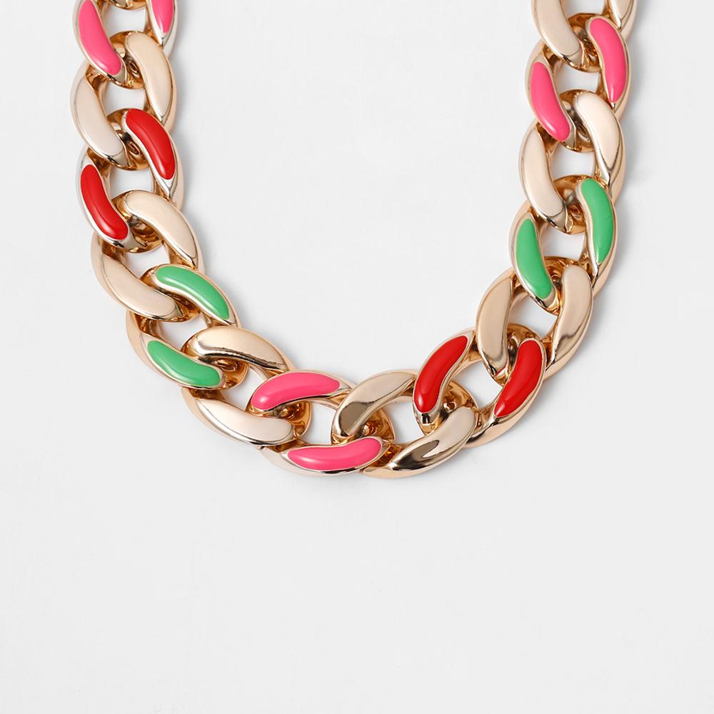 IngeSight.Z Vintage Thick Curb Cuban Short Choker Necklaces Collar Punk Rock Chunky Plastic Clavicle Necklace for Women Jewelry