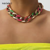 IngeSight.Z Vintage Thick Curb Cuban Short Choker Necklaces Collar Punk Rock Chunky Plastic Clavicle Necklace for Women Jewelry