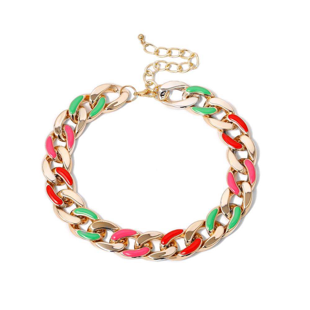 IngeSight.Z Vintage Thick Curb Cuban Short Choker Necklaces Collar Punk Rock Chunky Plastic Clavicle Necklace for Women Jewelry