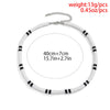 IngeSight.Z White Black Color Soft Clay Beads Choker Necklaces for Women Men Simple Minimalist Collar Necklaces Jewelry Gifts