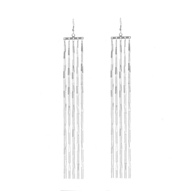 Ingesight.Z Bohemia Long Tassel Drop Dangle Earring for Women Big Large Metal Earrings Vintage Earrings Jewelry Gift