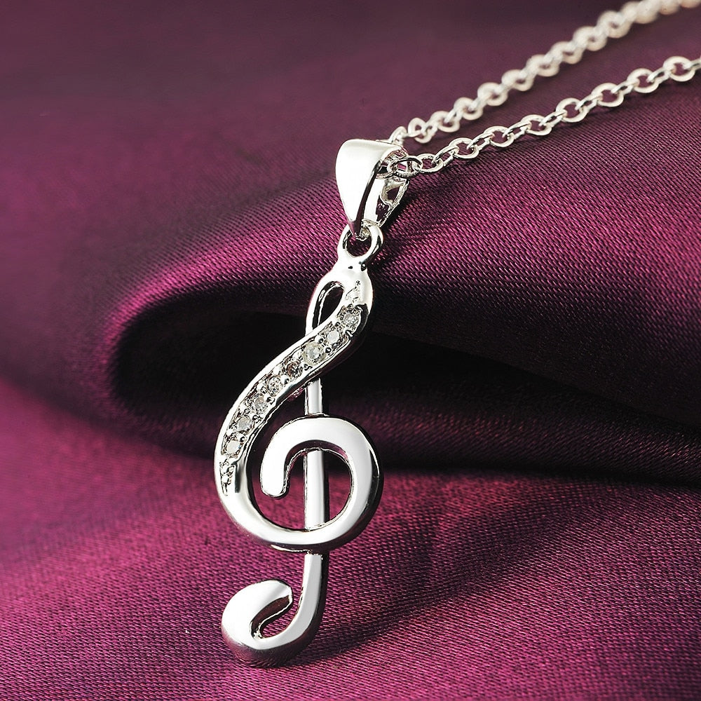 Initial Necklace For Women  Jewelry Chic Treble G Clef Music Note Charm Pendant Necklace Gift Bijoux Femme Musica