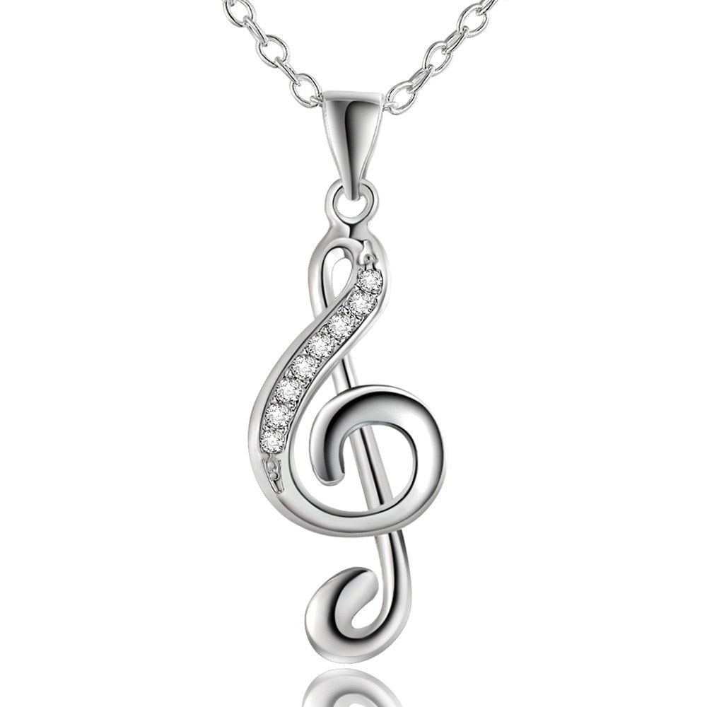 Initial Necklace For Women  Jewelry Chic Treble G Clef Music Note Charm Pendant Necklace Gift Bijoux Femme Musica