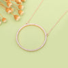Ins Cubic Zirconia Big Circle Pendant Necklaces For Women Gold/Silvery Link Chain Ladies Long Necklace Party Jewelry Gift 2022