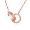 Ins Double Ring Silver Color Thick Circle Necklace lock-in round Clavicle Engagement Charm Chain For Women Jewelry 2022