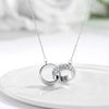 Ins Double Ring Silver Color Thick Circle Necklace lock-in round Clavicle Engagement Charm Chain For Women Jewelry 2022