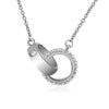 Ins Double Ring Silver Color Thick Circle Necklace lock-in round Clavicle Engagement Charm Chain For Women Jewelry 2022