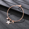 Ins Silverly Rose Gold Color Moon Star Charm Bracelet for Women Accessories Bracelets  Bangle Charm Bracelet Jewelry