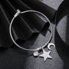 Ins Silverly Rose Gold Color Moon Star Charm Bracelet for Women Accessories Bracelets  Bangle Charm Bracelet Jewelry