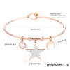 Ins Silverly Rose Gold Color Moon Star Charm Bracelet for Women Accessories Bracelets  Bangle Charm Bracelet Jewelry