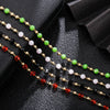 Ins Simple Necklace Black/Red/Pink/Green/Beads  Crystal Necklace Handmade Choker Necklace Beads For Woman Jewelry 2022