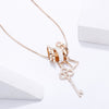 Ins With Key Necklaces Silvely Gold Rose Gold Zircon Pendant Necklace For Women Girl Christmas Gift Jewelry 2022