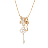 Ins With Key Necklaces Silvely Gold Rose Gold Zircon Pendant Necklace For Women Girl Christmas Gift Jewelry 2022