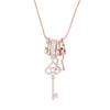 Ins With Key Necklaces Silvely Gold Rose Gold Zircon Pendant Necklace For Women Girl Christmas Gift Jewelry 2022