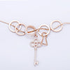 Ins With Key Necklaces Silvely Gold Rose Gold Zircon Pendant Necklace For Women Girl Christmas Gift Jewelry 2022