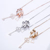Ins With Key Necklaces Silvely Gold Rose Gold Zircon Pendant Necklace For Women Girl Christmas Gift Jewelry 2022