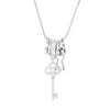 Ins With Key Necklaces Silvely Gold Rose Gold Zircon Pendant Necklace For Women Girl Christmas Gift Jewelry 2022