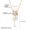 Ins With Key Necklaces Silvely Gold Rose Gold Zircon Pendant Necklace For Women Girl Christmas Gift Jewelry 2022