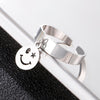 Ins Happy Smile Face Unisex Rings For Men Women Stainless Steel Adjustable Open Hig Hop Ring Gift Friend Female Jewelry