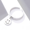 Ins Happy Smile Face Unisex Rings For Men Women Stainless Steel Adjustable Open Hig Hop Ring Gift Friend Female Jewelry