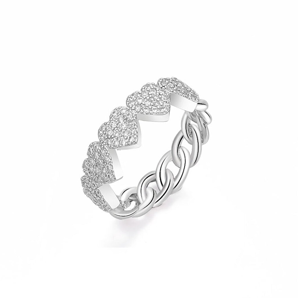 Ins Heart Ring Twist Classical Cubic Zircon for Woman Lover Rose Gold Color Wedding Engagement Finger Ring For Girl Jewelry Gift