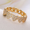 Ins Heart Ring Twist Classical Cubic Zircon for Woman Lover Rose Gold Color Wedding Engagement Finger Ring For Girl Jewelry Gift