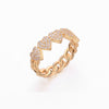 Ins Heart Ring Twist Classical Cubic Zircon for Woman Lover Rose Gold Color Wedding Engagement Finger Ring For Girl Jewelry Gift