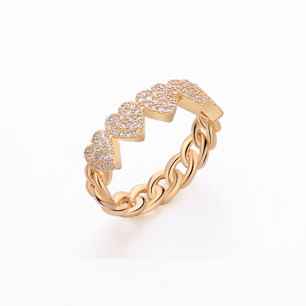Ins Heart Ring Twist Classical Cubic Zircon for Woman Lover Rose Gold Color Wedding Engagement Finger Ring For Girl Jewelry Gift