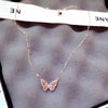 Ins Arrive Zirconia Butterfly Necklace Charm Bling CZ Rose Gold Butterfly Jewelry Pendant Bijoux for Women Girl