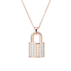 Ins Silvery/Gold Crystal lock necklace novel trend personality inlaid zircon  stainless steel pendant necklace 2022