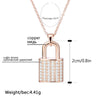 Ins Silvery/Gold Crystal lock necklace novel trend personality inlaid zircon  stainless steel pendant necklace 2022