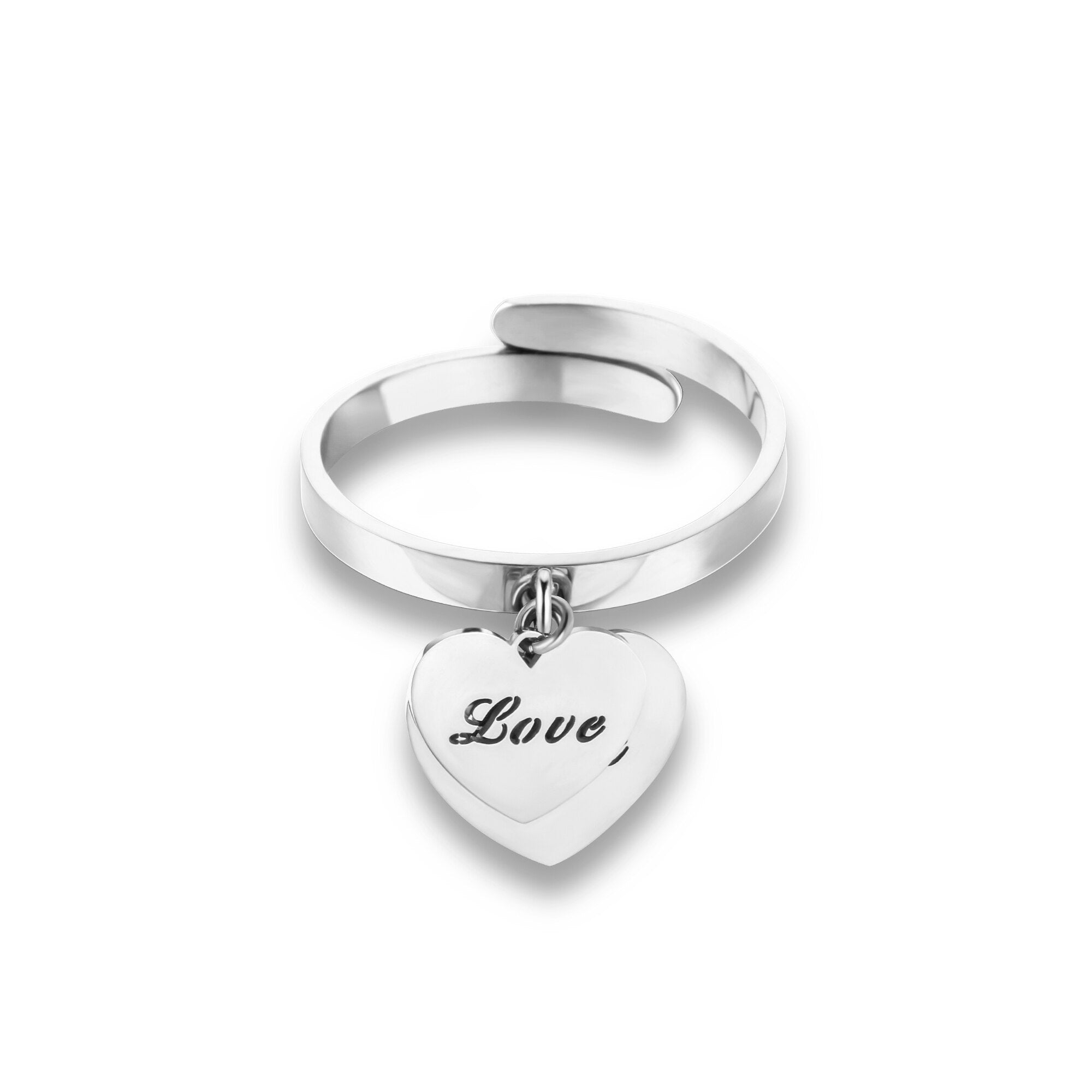 Ins Stainless Steel Silverly Love Rings For Women Adjustable Temperament Engagement Wedding Rings Jewelry  2022