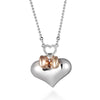 Ins Trendy 3D Big Heart Pendent Necklace Silverly And Gold Color Chain Woman Necklace Valentine's Day Gift Jewelry Accessories