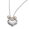 Ins Trendy 3D Big Heart Pendent Necklace Silverly And Gold Color Chain Woman Necklace Valentine's Day Gift Jewelry Accessories