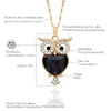 Ins Trendy Small Owl Necklace For Women Stainless Steel Gold Cat Eye Crystal Pendant Sweater Chain Necklace Jewelry GiftS 2022