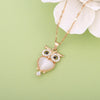 Ins Trendy Small Owl Necklace For Women Stainless Steel Gold Cat Eye Crystal Pendant Sweater Chain Necklace Jewelry GiftS 2022