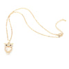 Ins Trendy Small Owl Necklace For Women Stainless Steel Gold Cat Eye Crystal Pendant Sweater Chain Necklace Jewelry GiftS 2022