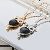 Ins Trendy Small Owl Necklace For Women Stainless Steel Gold Cat Eye Crystal Pendant Sweater Chain Necklace Jewelry GiftS 2022