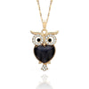 Ins Trendy Small Owl Necklace For Women Stainless Steel Gold Cat Eye Crystal Pendant Sweater Chain Necklace Jewelry GiftS 2022