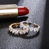 Ins Trendy Wedding Heart Rings  Copper Gold Color Iced Out Cubic Zirconia Adjustable Rings Gift for Women Jewelry