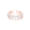 Ins Trendy Wedding Heart Rings  Copper Gold Color Iced Out Cubic Zirconia Adjustable Rings Gift for Women Jewelry