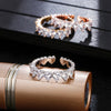 Ins Trendy Wedding Heart Rings  Copper Gold Color Iced Out Cubic Zirconia Adjustable Rings Gift for Women Jewelry