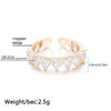 Ins Trendy Wedding Heart Rings  Copper Gold Color Iced Out Cubic Zirconia Adjustable Rings Gift for Women Jewelry