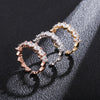 Ins Trendy Wedding Heart Rings  Copper Gold Color Iced Out Cubic Zirconia Adjustable Rings Gift for Women Jewelry