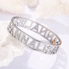 Ins Women's Stainless Steel Bangles Femme Wthie Crystal ANNALISA Letter Hollow For Valentine's Day Wedding Jewelry Gifts