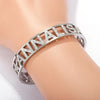 Ins Women's Stainless Steel Bangles Femme Wthie Crystal ANNALISA Letter Hollow For Valentine's Day Wedding Jewelry Gifts