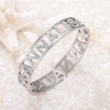 Ins Women's Stainless Steel Bangles Femme Wthie Crystal ANNALISA Letter Hollow For Valentine's Day Wedding Jewelry Gifts