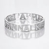 Ins Women's Stainless Steel Bangles Femme Wthie Crystal ANNALISA Letter Hollow For Valentine's Day Wedding Jewelry Gifts