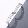 Ins Women's Stainless Steel Bangles Femme Wthie Crystal ANNALISA Letter Hollow For Valentine's Day Wedding Jewelry Gifts