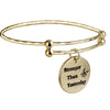Inspirational Quotes Charm Bracelets Gold Adjustable Personalized Bangles For Femme Strong Woman Expandable Fitness Gym Jewelry